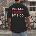 Please Leave By 9 Introvert Party Anti-Social Birthday Men's Back Print T-Shirt