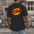 POW -Adults Kids Comic Book Cartoon Pop Art Novelty Sarcastic Men's Back Print T-Shirt