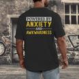 Powered By Anxiety And Awkwardness Social Anxiety Introverts Men's Back Print T-Shirt Powered By Anxiety And Awkwardness Social Anxiety Introverts Men's Back Print T-Shirt
