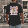 Preppy Coquette Bow Ghost Reading Books Halloween Book Men's Back Print T-Shirt Preppy Coquette Bow Ghost Reading Books Halloween Book Men's Back Print T-Shirt