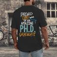 Proud Dad PhD Doctoral Graduation Doctorate Degree EdD PsyD Men's Back Print T-Shirt