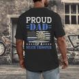 Proud Dad Of A State Trooper Police Officer Graduation Men's Back Print T-Shirt