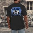Proud Dad Of Two 2019 Graduates Twin Papa Graduation Men's Back Print T-Shirt