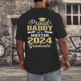 Proud Daddy Of 2024 Class Master Graduate Family Graduation Men's Back Print T-Shirt