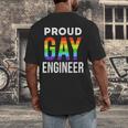 Proud Gay Engineer LGBTQ Rainbow Engineering Graduation Men's Back Print T-Shirt