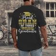 Proud Gran Of Three 2025 Graduates Graduation Family Men's Back Print T-Shirt