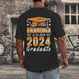 Proud Grandma Of A Class Of 2024 Matching Family Graduation Men's Back Print T-Shirt