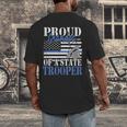 Proud Grandpa Of a State Trooper Police Officer Graduation Men's Back Print T-Shirt