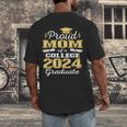 Proud Mom Of 2024 College Graduate Family 24 Graduation Men's Back Print T-Shirt