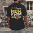 Proud Mom Of A Class Of 2026 Graduate Senior Gold Graduation Men's Back Print T-Shirt