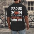 Proud Mom Of a Football Senior 2026 Graduation Gifts Men's Back Print T-Shirt