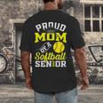 Proud Mom Of a Softball Senior Class Of 2026 Graduation Men's Back Print T-Shirt