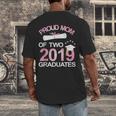 Proud Mom Of Two 2019 Graduates Twin Mama Mother Graduation Men's Back Print T-Shirt