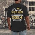 Proud Step Mom Of Kindergarten Graduate 2024 Graduation Step Men's Back Print T-Shirt