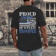 Proud Wife Of a State Trooper Police Officer Graduation Men's Back Print T-Shirt