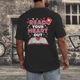 Read Your Heart Out Valentines Day Reading Book Kids Teacher Men's Back Print T-Shirt Read Your Heart Out Valentines Day Reading Book Kids Teacher Men's Back Print T-Shirt