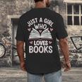 Reading Just A Girl Who Loves Books Men's Back Print T-Shirt