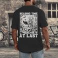 Reading Time At Last Book Lover Introvert Skeleton Reading Men's Back Print T-Shirt