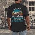 Retro Bearded Dragon Introvert For Lizard Lovers Men's Back Print T-Shirt Retro Bearded Dragon Introvert For Lizard Lovers Men's Back Print T-Shirt