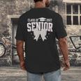 Retro Senior 2027 Girl Coquette Bow Class Of 2027 Graduation Men's Back Print T-Shirt