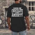 I Run On Chocolate And Anxiety Introvert Men's Back Print T-Shirt I Run On Chocolate And Anxiety Introvert Men's Back Print T-Shirt