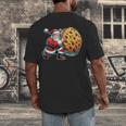 Santa Holding Cookie Xmas Baker Introvert Christmas Men's Back Print T-Shirt Santa Holding Cookie Xmas Baker Introvert Christmas Men's Back Print T-Shirt