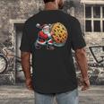 Santa Holding Cookie Xmas Baker Introvert Christmas Men's Back Print T-Shirt Santa Holding Cookie Xmas Baker Introvert Christmas Men's Back Print T-Shirt