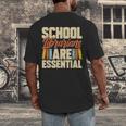 School Librarians Are Essential Library Book Lover Librarian Men's Back Print T-Shirt
