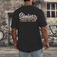 Senior 2021 Grad Shirt Retro 2021 Graduation Men's Back Print T-Shirt
