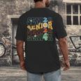 Senior 2024 Groovy Retro Class Of 2024 Graduation Senior 24 Men's Back Print T-Shirt