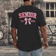 Senior 2026 Coquette Pink Bow Class Of 2026 Graduation Girls Men's Back Print T-Shirt