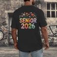 Senior 2026 Groovy Retro Grad Class Of 2026 Graduation Kids Men's Back Print T-Shirt