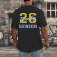 Senior Class 2026 Graduation Yellow Blue Letters Men's Back Print T-Shirt