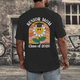 Senior Mom Class Of 2026 Daisy Flower Retro Graduation Men's Back Print T-Shirt