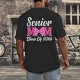 Senior Mom Class Of 2026 Pink Coquette Bow Graduation Men's Back Print T-Shirt