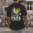 Senior Papa Class Of 2026 Baseball Softball Graduation Heart Men's Back Print T-Shirt