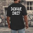 Senior Retro Class Of 2027 Graduation High School College Men's Back Print T-Shirt