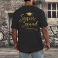 Senior Squad Graduation With Golden Cap Team Men's Back Print T-Shirt