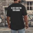 Silently Correcting Your Grammar Introvert Men's Back Print T-Shirt Silently Correcting Your Grammar Introvert Men's Back Print T-Shirt
