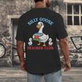 Silly Goose With Books Teacher Club School Educator Men's Back Print T-Shirt
