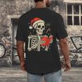 Skeleton Reading Book Christmas Teacher Librarian Book Lover Men's Back Print T-Shirt Skeleton Reading Book Christmas Teacher Librarian Book Lover Men's Back Print T-Shirt
