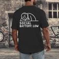 Social Battery Low Apparel Introvert Humor Men's Back Print T-Shirt