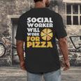 Social Worker Will Work For Pizza Graduation Men's Back Print T-Shirt