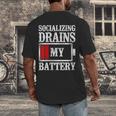Socializing Drains My Battery Introvert Men's Back Print T-Shirt Socializing Drains My Battery Introvert Men's Back Print T-Shirt