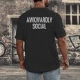 Socially Awkward Awkwardly Social Anxious Introverts Men's Back Print T-Shirt Socially Awkward Awkwardly Social Anxious Introverts Men's Back Print T-Shirt