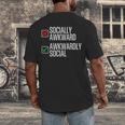 Socially Awkward Introvert Anxious Awkwardly Social Men's Back Print T-Shirt