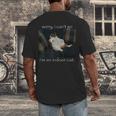 Sorry I Can’t Go I’m An Indoor Cat Introvert Meme Men's Back Print T-Shirt Sorry I Can’t Go I’m An Indoor Cat Introvert Meme Men's Back Print T-Shirt