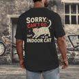 Sorry I Can't Go I'm An Indoor Cat Introvert Cat Owner Men's Back Print T-Shirt