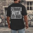 Straight Outta 5th Grade Graduation Motivational Men's Back Print T-Shirt