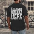 Straight Outta Here Class Of 2018 Senior Graduation Men's Back Print T-Shirt